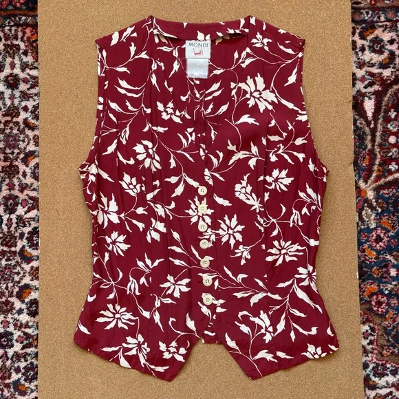 Vintage Mondi vest style sleeveless shirt size M - Picture 2 of 8